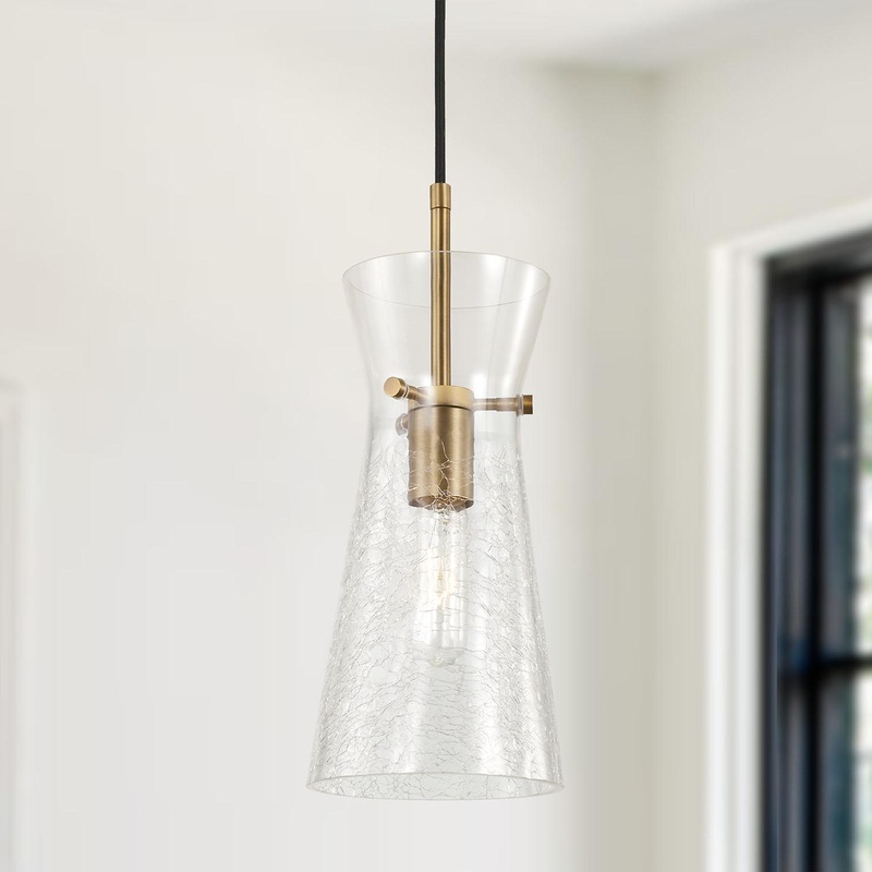 Capital Lighting 342411AD Mila 1 Light Pendant Aged Brass