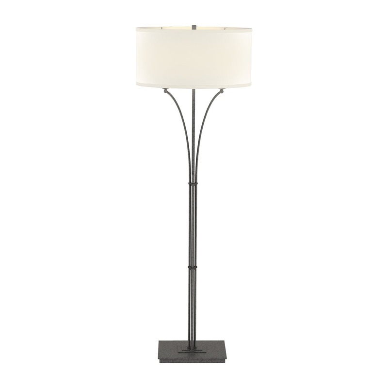 Contemporary Formae Floor Lamp Natural Iron Flax Shade (SE)