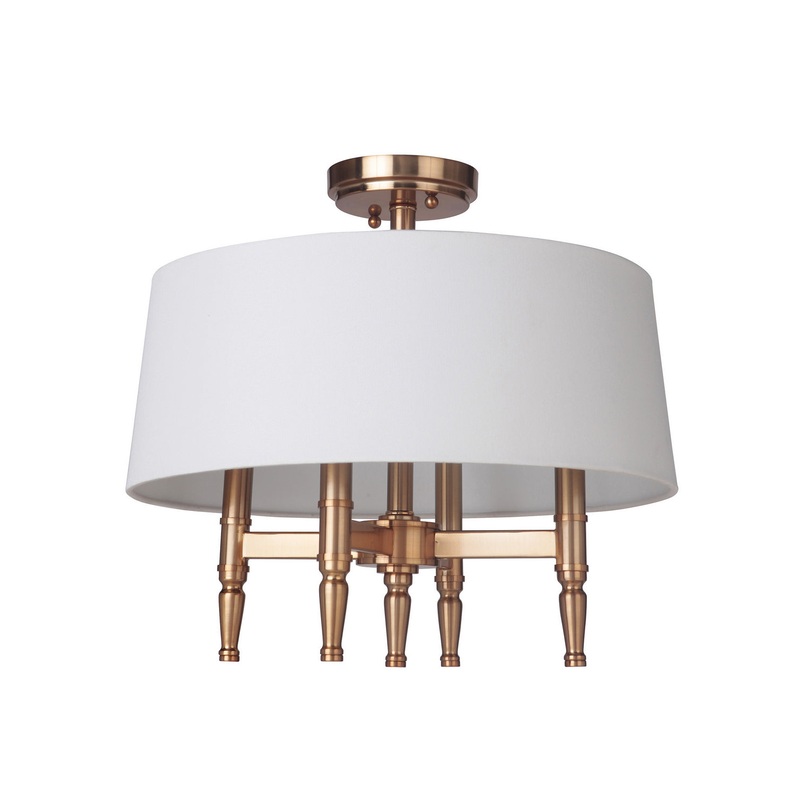 Craftmade 44654-SB Ella Four Light Semi Flush Mount Satin Brass (Discontinued)