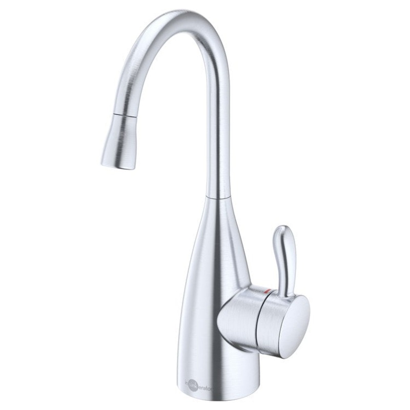 Hot Water Dispenser Showroom Transitional 1010 Instant 1 Lever ADA Gooseneck Swivel 360 DEG Arctic Steel