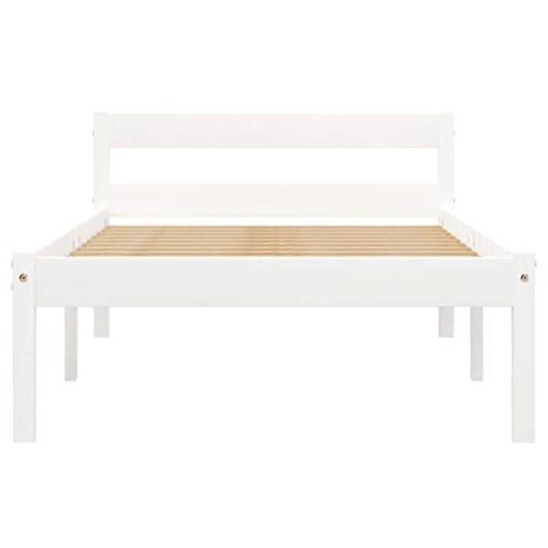 Lasamot Struttura Letto in Legno massello di Pino Bianco, giroletto per Camera da Letto Famiglia Pratico giroletto in Stile Moderno 206 x 96 x 60 cm (Lunghezza x Larghezza x Altezza) con 2 cassetti