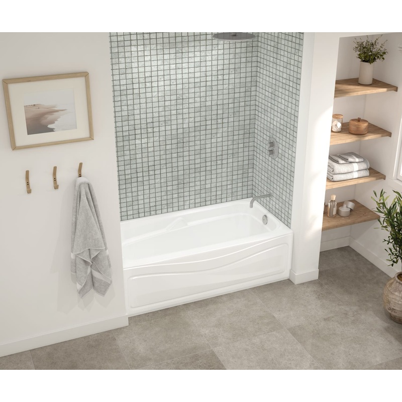 MAAX 105684-000-001-101 Corinthia II 60 x 30 Acrylic Alcove Left-Hand Drain Bathtub in White