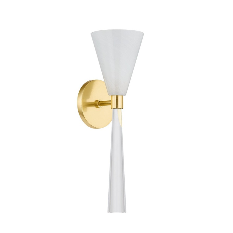 One Light Wall Sconce from the Amara Collection in Aged Brass Finish by Mitzi