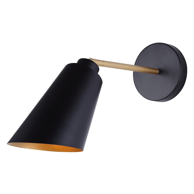 Rame 1-Light Vanity Matte Black and Gold