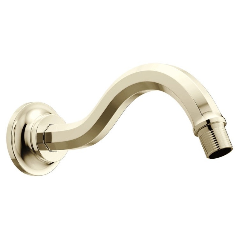 Shower Arm Beauclere with Flange Brilliance Polished Nickel 1/2 IN NPT Brass Wall Mount