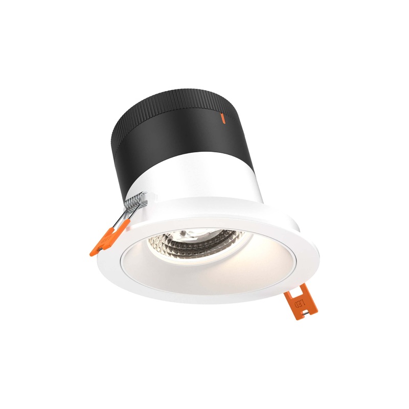 4″ Modular Downlight White with White Trim 35 Degrees Sloped Ceiling