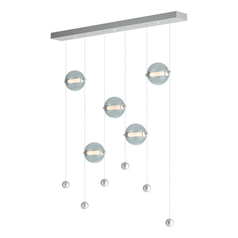 Abacus 5-Light LED Pendant Vintage Platinum Cool Grey Glass (YL)