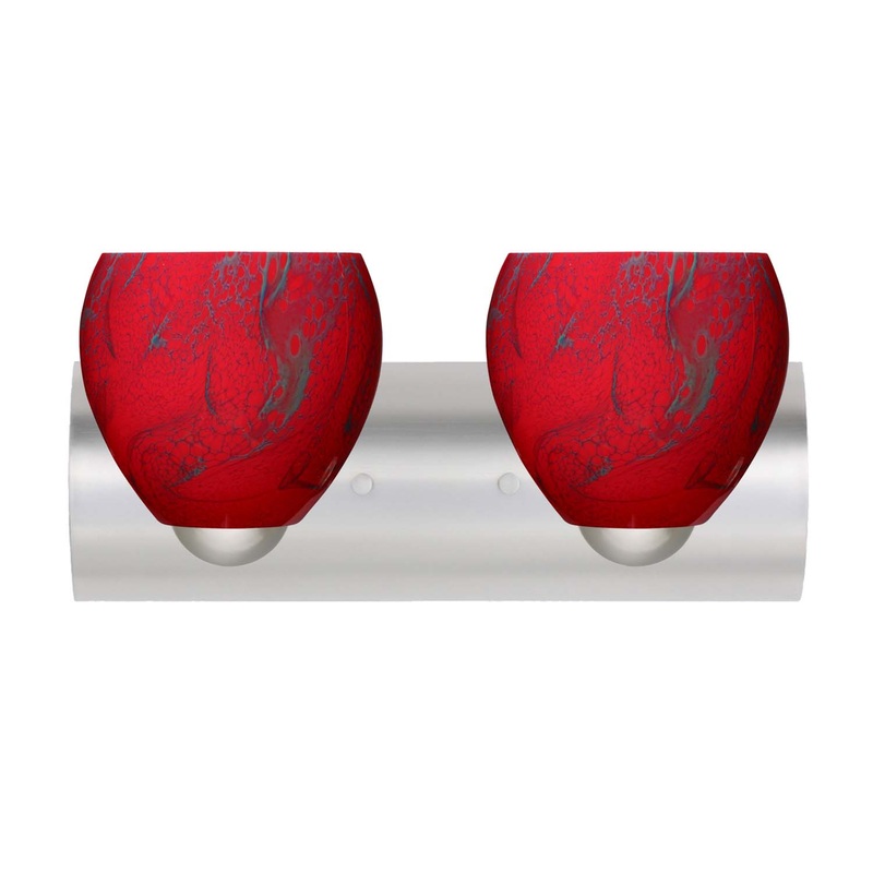 Besa 2WZ-4122MA-SN Bolla Two Light Wall Sconce Satin Nickel