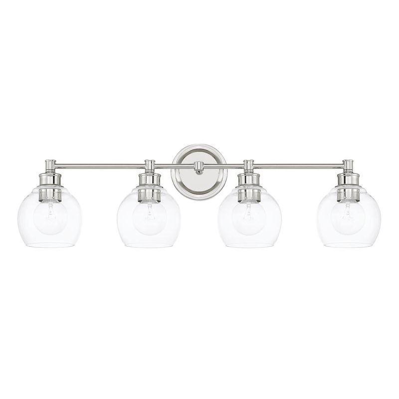 Capital Lighting 121141PN-426 Mid Century 4 Light Vanity Polished Nickel