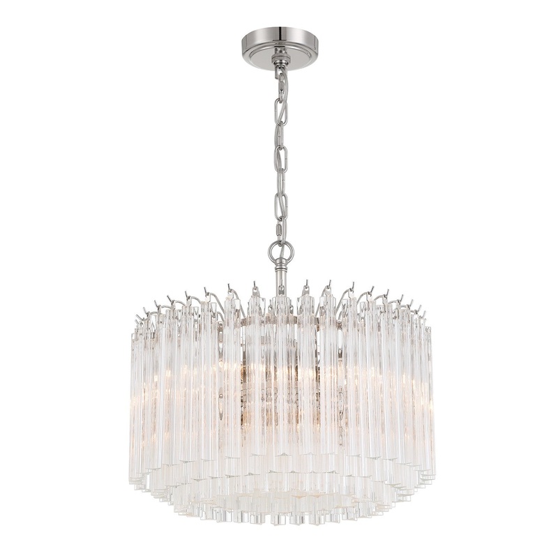 Five Light Chandelier from the Lofton Collection in Polished Nickel Finish by Crystorama