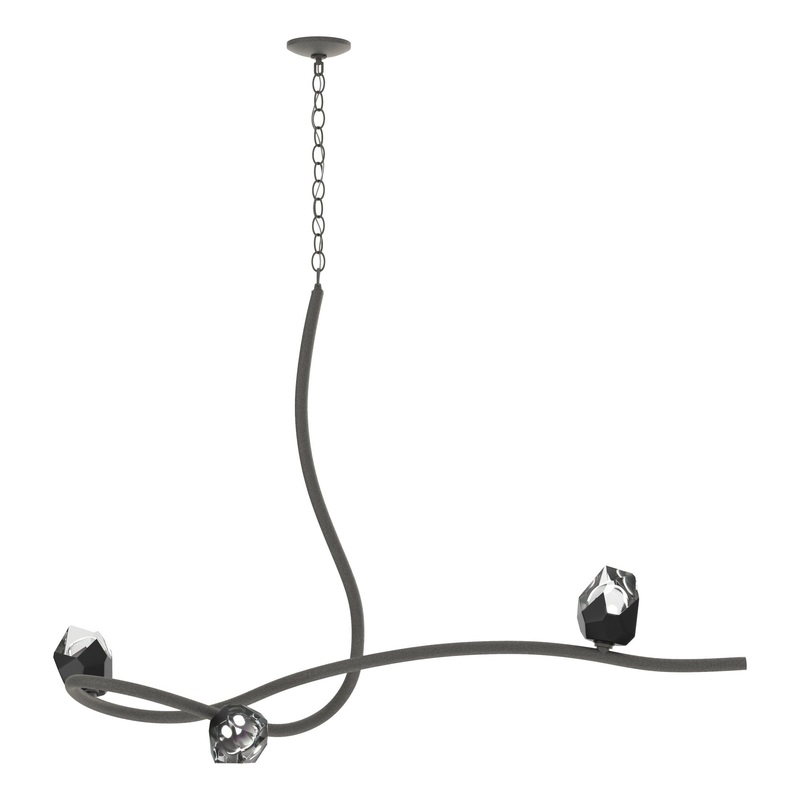 Glacier 3-Light Pendant Natural Iron Black Crystal (BP)