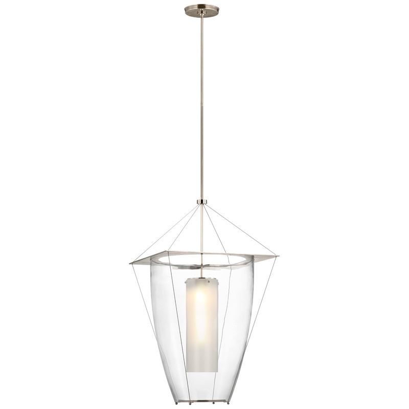 LED Lantern from the Ovalle Collection in Antique Nickel Finish by Visual Comfort Signature