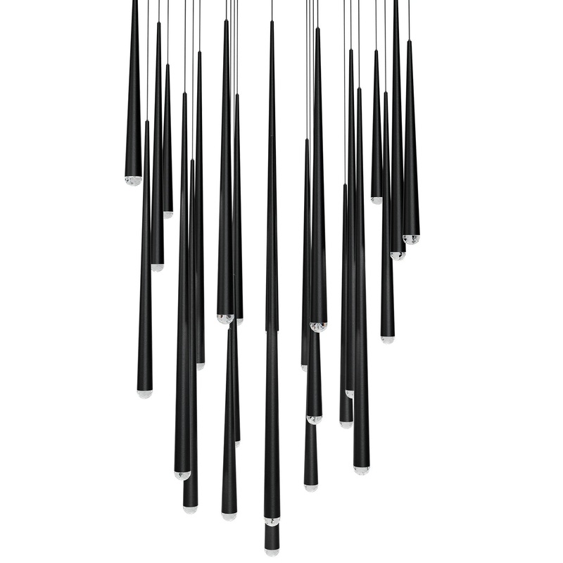 LED Pendant from the Cascade Collection in Black Finish by Modern Forms