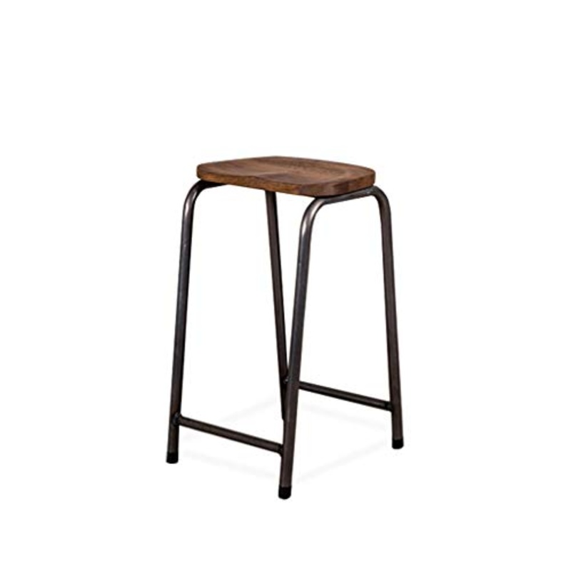 LRZS-Furniture Soppalco in Stile Industriale per Bar da Bar in Legno massello (Dimensioni : 65cm)