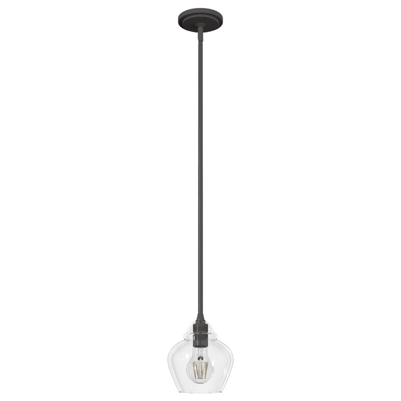 One Light Mini Pendant from the Dunshire Collection in Noble Bronze Finish by Hunter