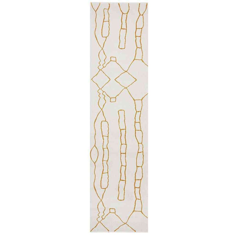Paradise Runner Amy Gold by Rug Culture – 300X80CM – RUNNER
