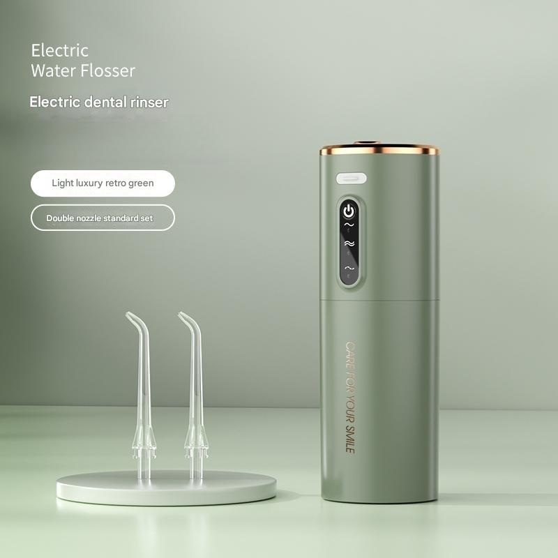 Portable Electric Water Flosser – USB-C Rechargeable, Multiple Modes, Gingival Protection(green)