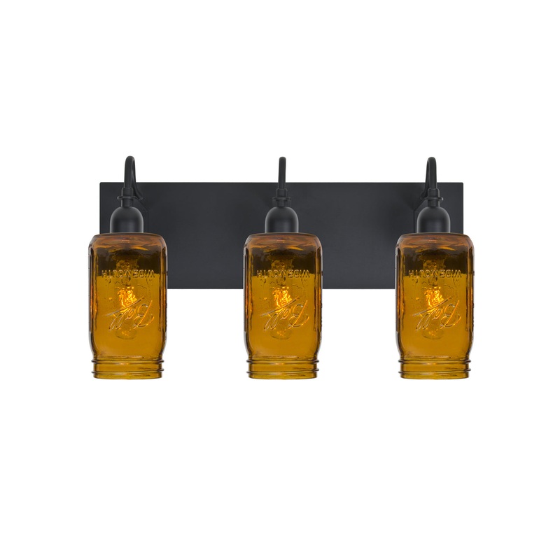 Three Light Wall Sconce from the Milo Collection in Black Finish by Besa