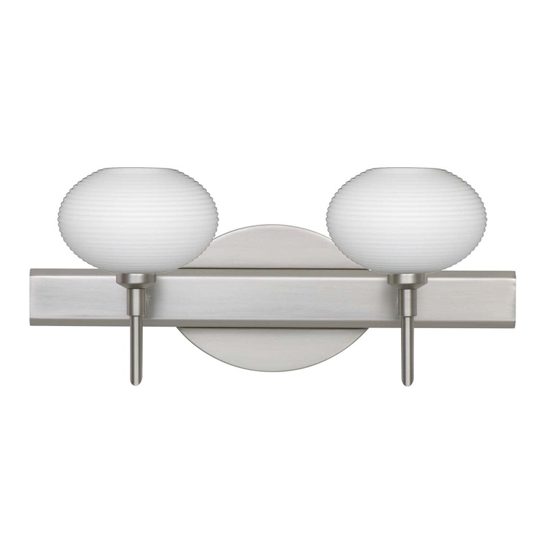 Two Light Wall Sconce from the Lasso Collection in Satin Nickel Finish by Besa