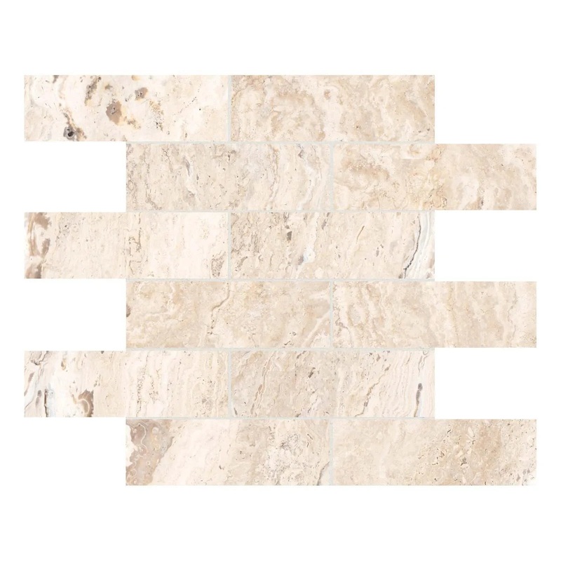 2″ x 6″ Antico Sand Matte Porcelain Brick Mosaics. 1 Sheet = .96 Sq. Ft. (63-468) 2″ x 6″
