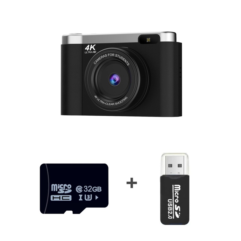 4K Ultra HD Digital Camera – 75MP, 2.8-inch Rotatable Screen, Auto Focus & Built-in Flash(black)