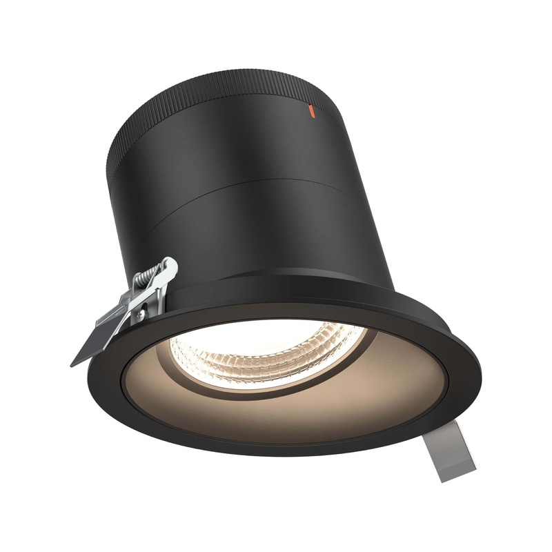 6″ Modular Downlight Black with Black Trim 35 Degrees Sloped Ceiling