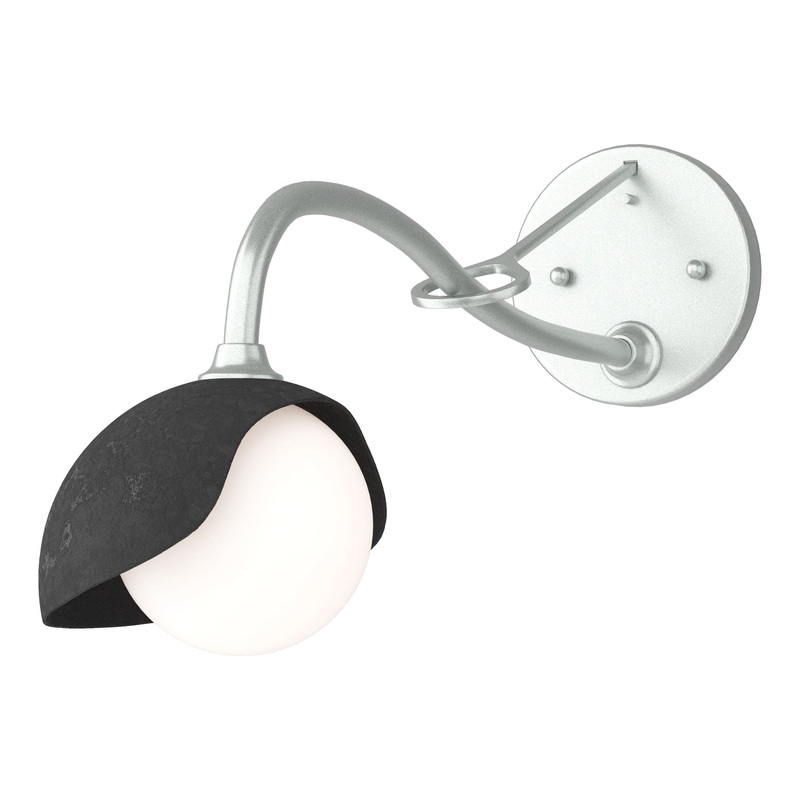 Brooklyn 1-Light Single Shade Long-Arm Sconce Vintage Platinum Black
