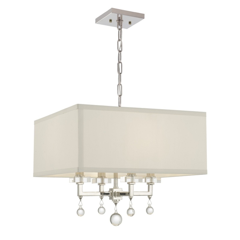 Crystorama 8105-PN Paxton Four Light Chandelier Polished Nickel