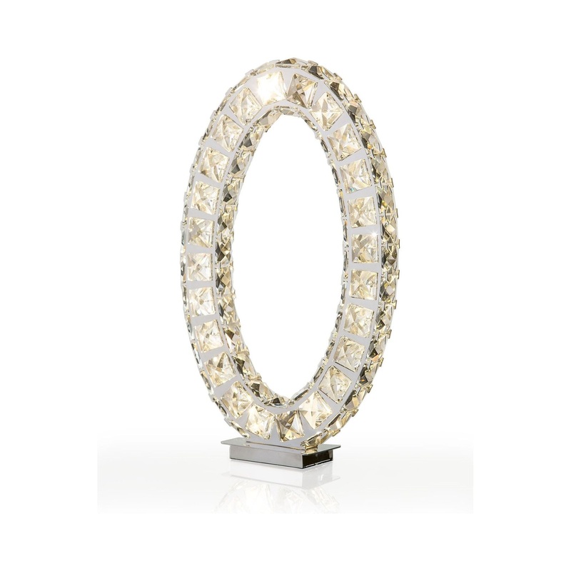 Geometric Table Lamp Chrome And Crystal Chrome