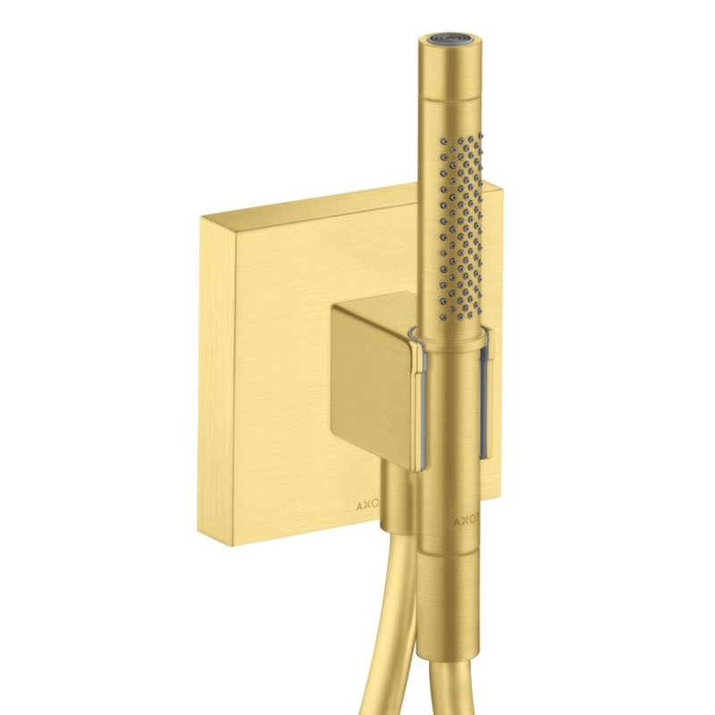 Handshower Holder Starck Organic Wall Mount with Outlet Handshower & Hose Brushed Gold Optic Brass WaterSense