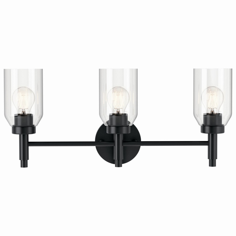 Kichler 55185BK Three Light Vanity, Black