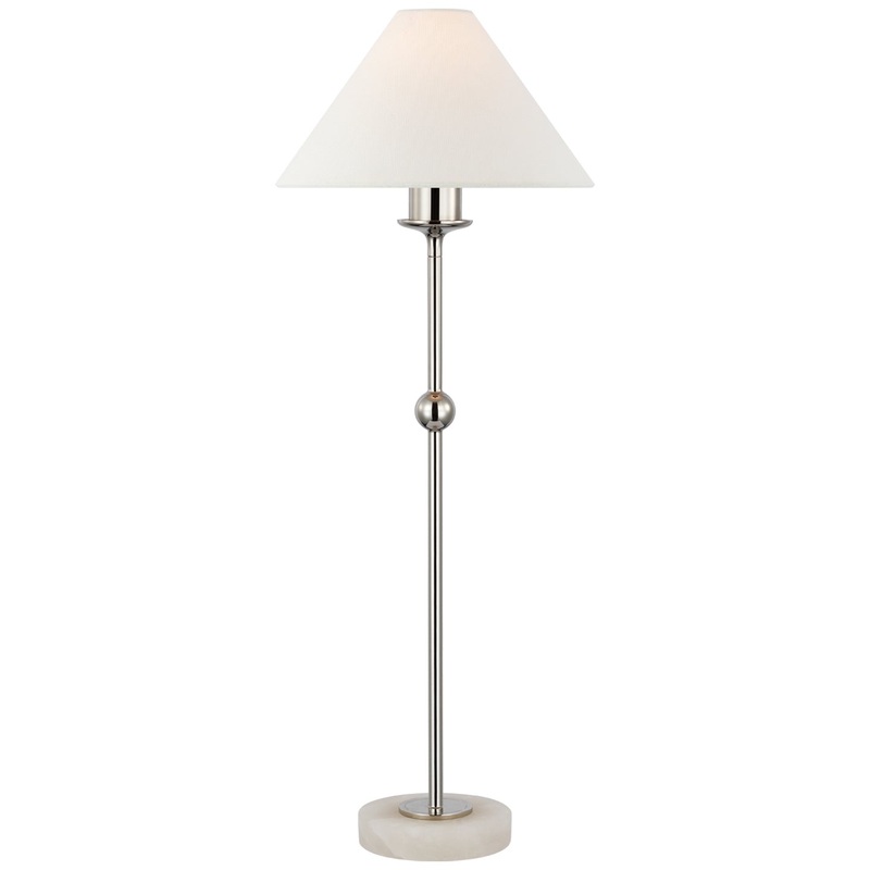 LED Accent Lamp from the Caspian Collection in Polished Nickel and Alabaster Finish by Visual Comfort Signature