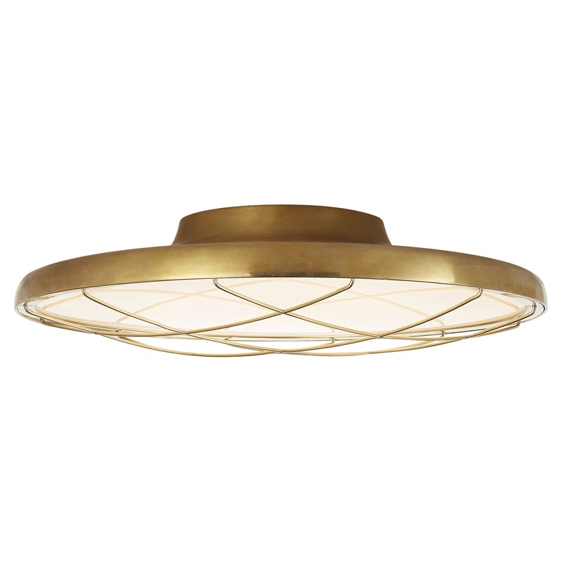 LED Flush Mount from the Dot Collection in Natural Brass Finish by Visual Comfort Signature