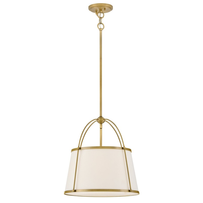 LED Pendant from the Clarke Collection in Lacquered Dark Brass Finish by Hinkley