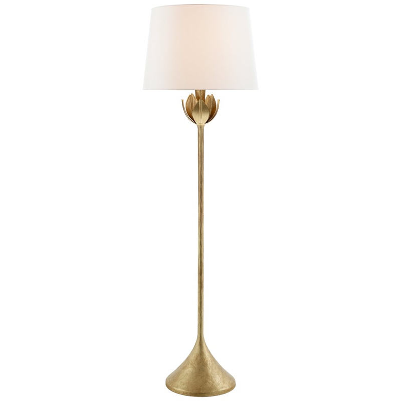 One Light Floor Lamp from the Alberto Collection in Antique Gold Leaf Finish by Visual Comfort Signature