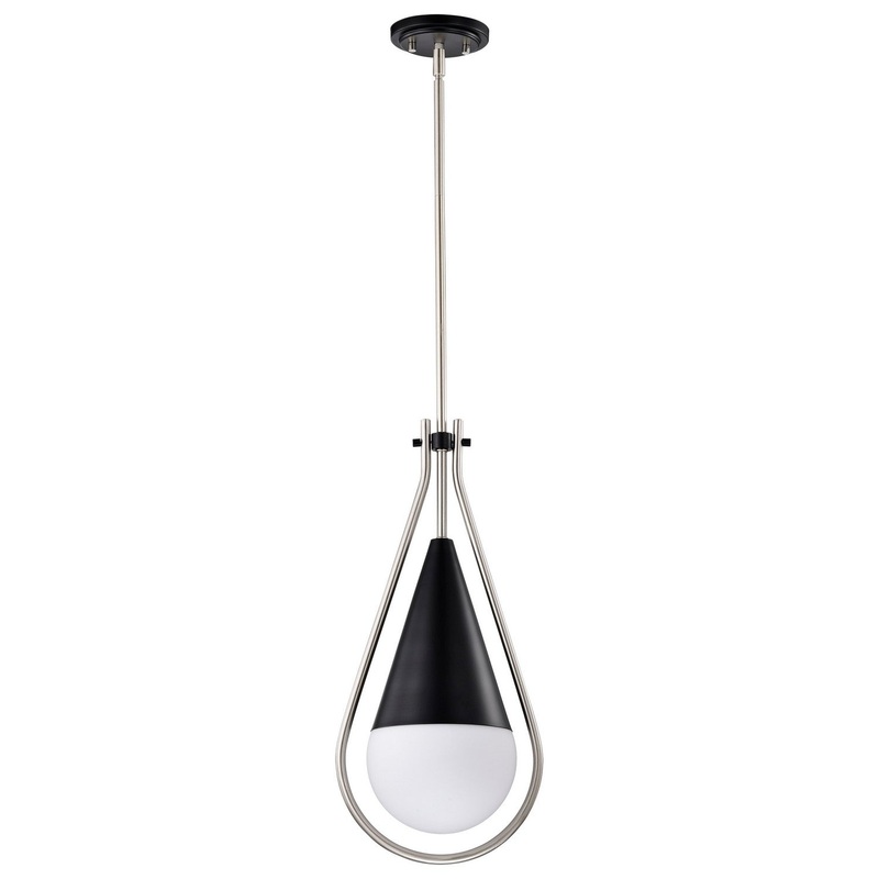 One Light Pendant from the Admiral Collection in Matte Black Finish by Nuvo Lighting