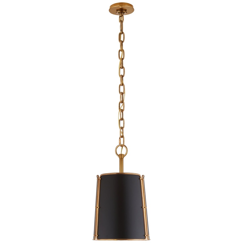 One Light Pendant from the Hastings Collection in Hand-Rubbed Antique Brass Finish by Visual Comfort Signature