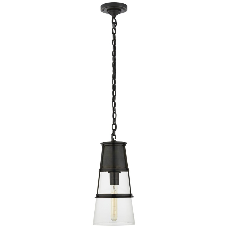 One Light Pendant from the Robinson Collection in Bronze Finish by Visual Comfort Signature