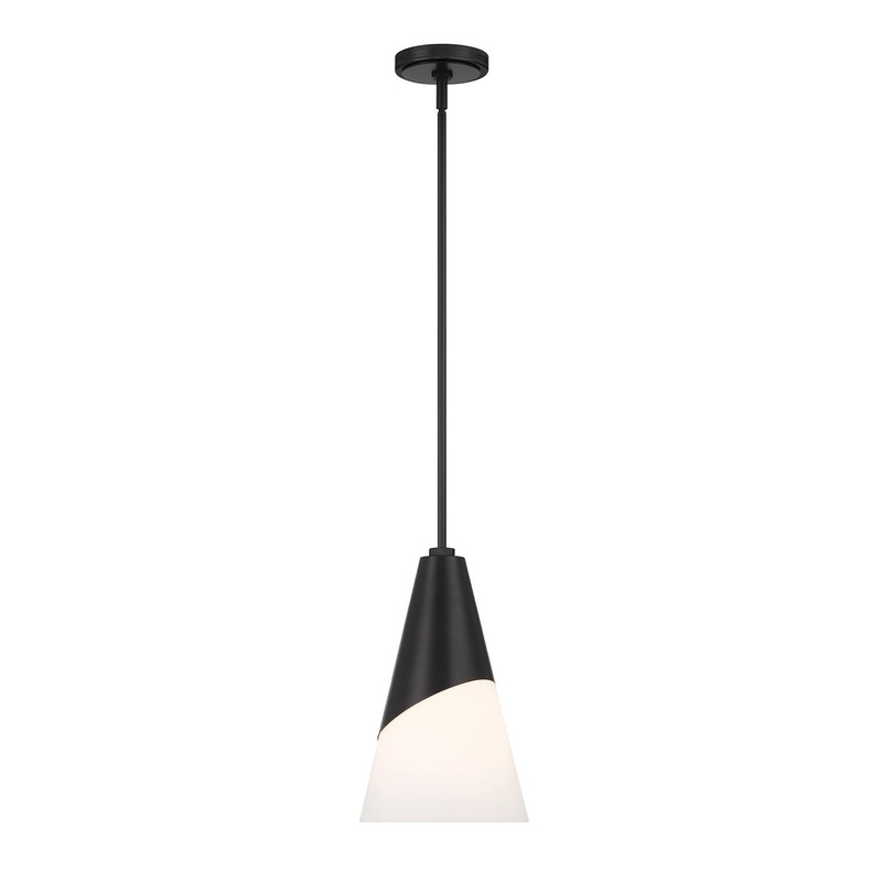 One Light Pendant from the Tori Collection in Matte Black Finish by Crystorama