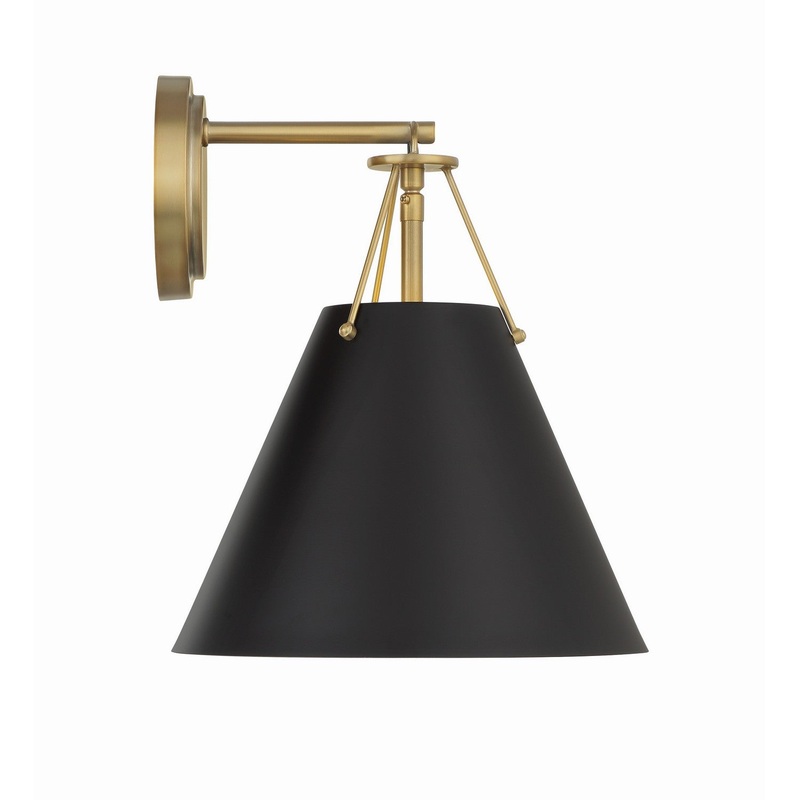 One Light Task Sconce from the Xavier Collection in Vibrant Gold Finish by Crystorama