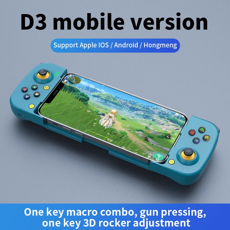 Portable Telescopic Mobile Game Controller – Bluetooth 5.0, iOS/Android/PC Compatible, 400mAh Battery(blue)