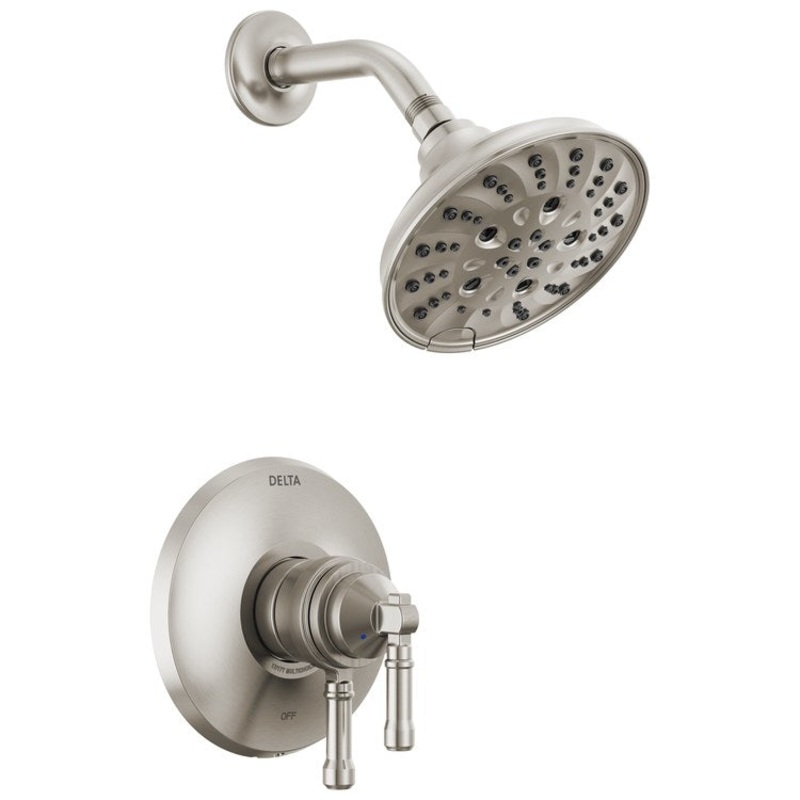 Shower Trim Broderick 17 Series Monitor 2 Lever Lumicoat Stainless WaterSense ADA 1.75 Gallons per Minute