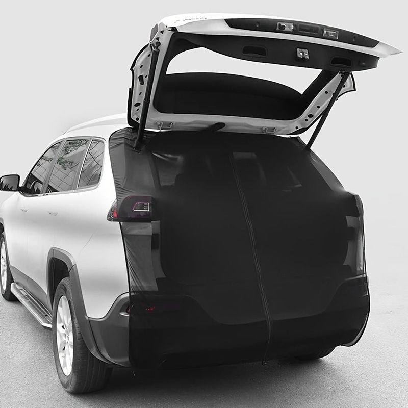 Size S Black Tailgate Mosquito Net Screen – Magnetic Bug Protection for Boot Opening