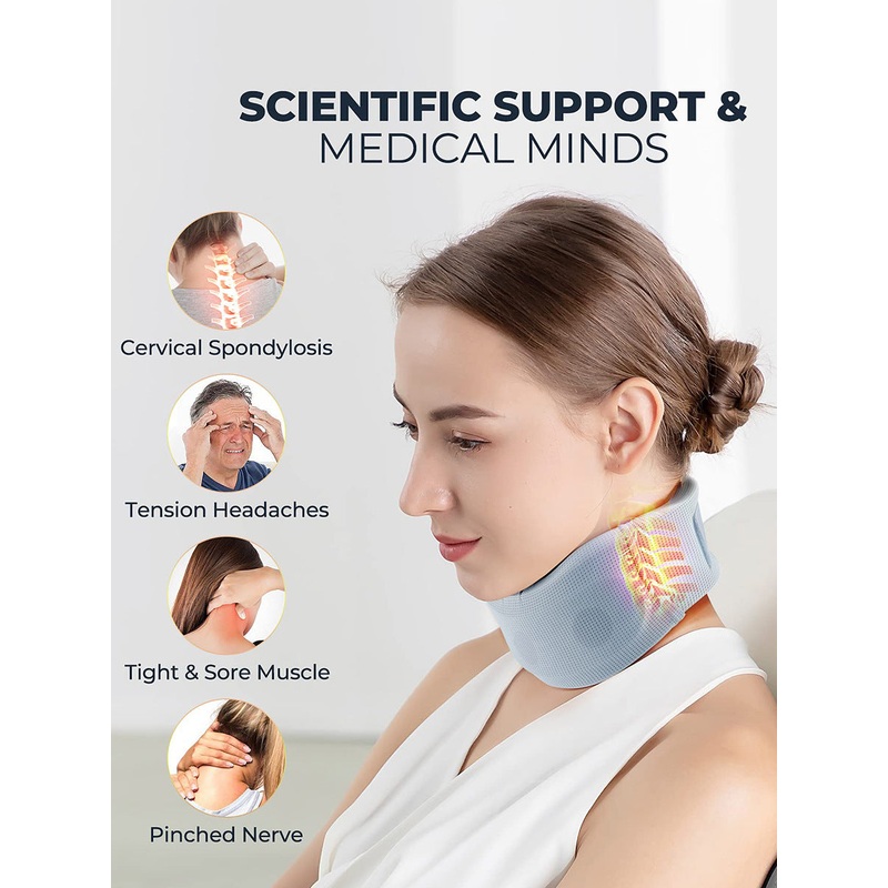 Size XL Light Blue Ergonomic Neck Support Brace – Soft Cervical Collar for Posture Correction and Pain Relief