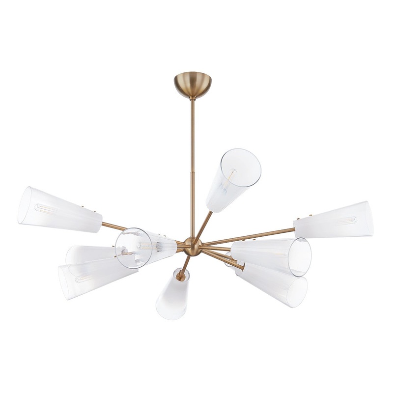 Ten Light Chandelier from the Camarillo Collection in Patina Brass Finish by Troy Lighting