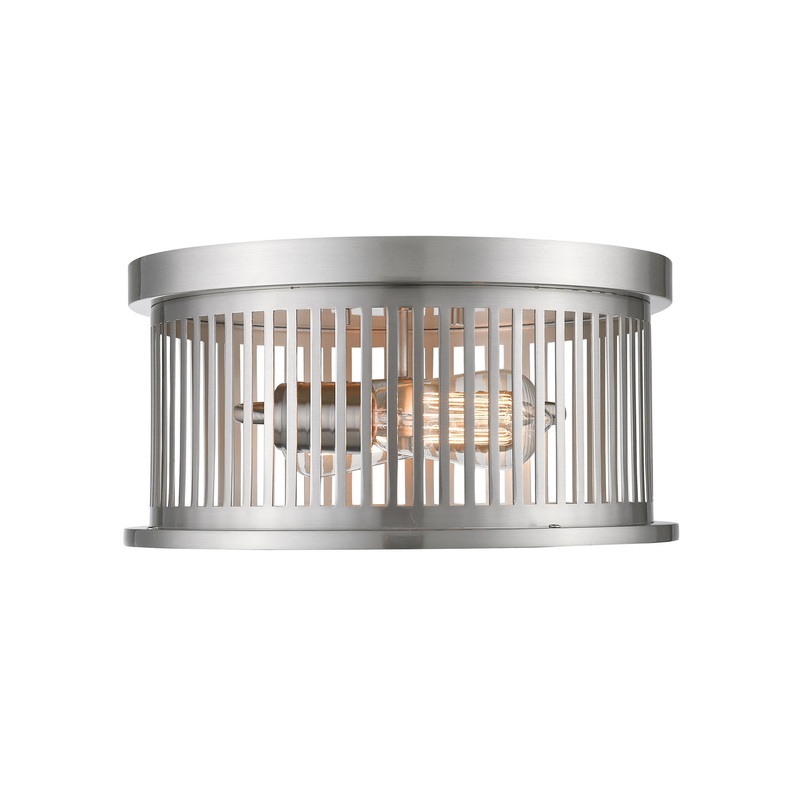 Two Light Flush Mount from the Camellia Collection in Brushed Nickel Finish by Z-Lite