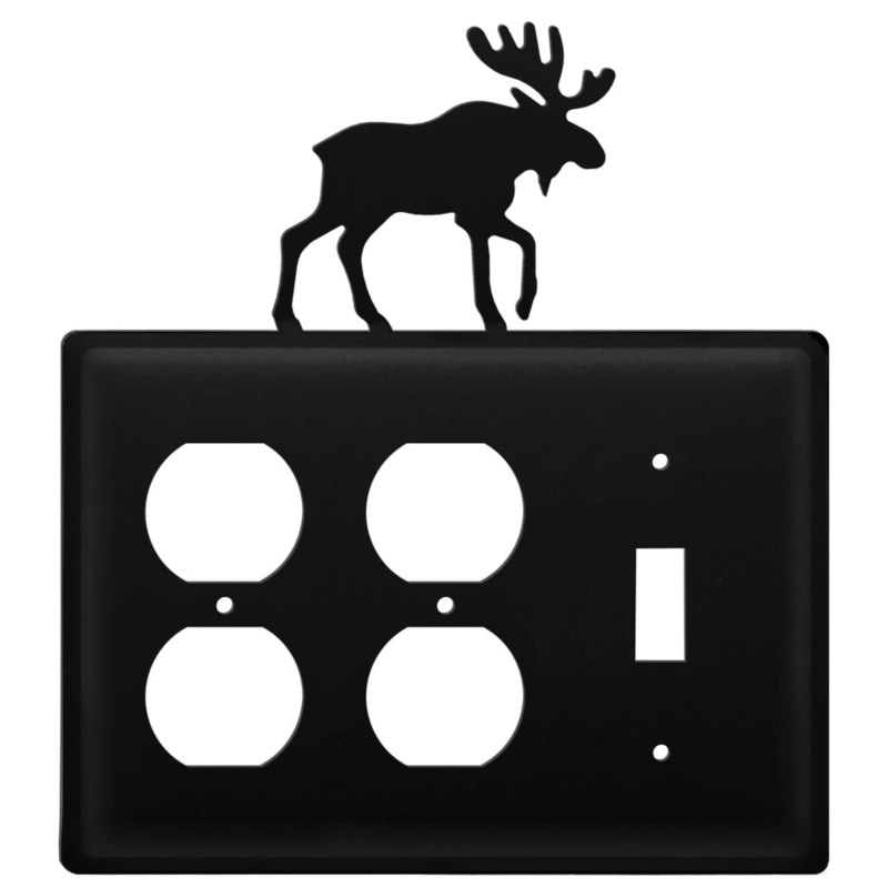 Village Wrought Iron EOOS-19 Triple Moose Double Outlet and Single Switch Cover CUSTOM Product