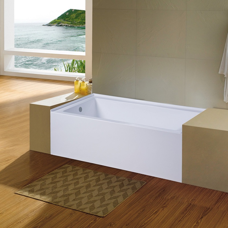 Aqua Eden VTDE603122L 60-Inch Acrylic 3-Wall Alcove Tub with Left Hand Drain Hole, White