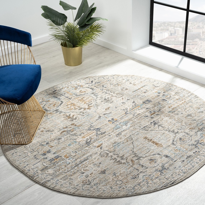 Aubre Contemporary Area Rug – Taupe – 240×240