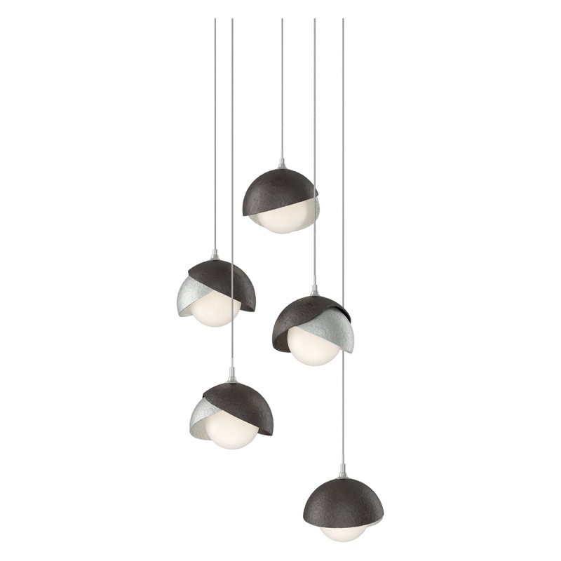 Brooklyn 5-Light Double Shade Pendant Vintage Platinum Oil Rubbed Bronze